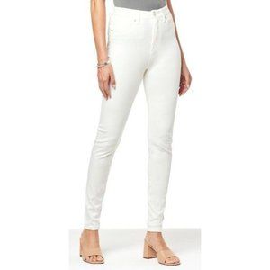 Diane Gilman Super Stretch Knit Denim Seamless Lean Jean 801-538 White Size 0